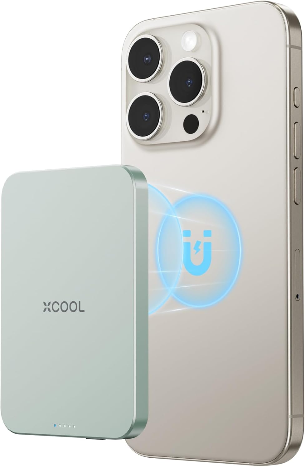 X-Cool Magnetic Phone Charger, 10,000 mAh Ultra-Slim Magnetic Power Bank, Magnetic Portable Charger with USB-C Cable