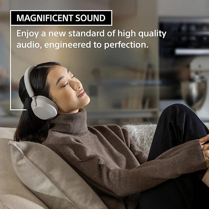 SO'NY Best Active Noise Cancelling Wireless Bluetooth Over Ear Headphones with Mic for Clear