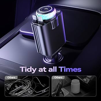 "Starlight Retractable Car Charger with Aromatherapy 5-in-1: Retractable Charger, Diffuser & Starlight Car Companion"