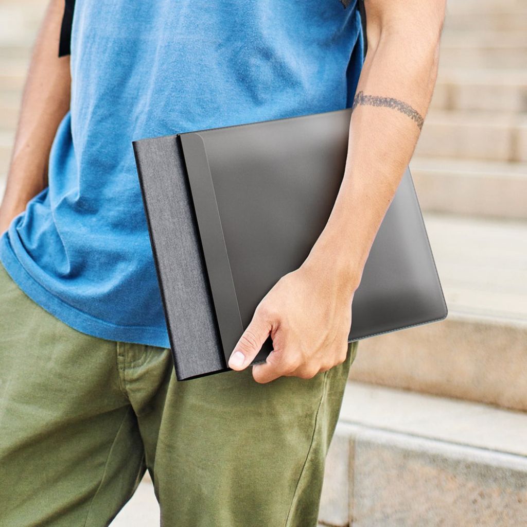 4 in 1 Laptop Sleeve with Wireless Charging Power Sleeve Pro, Slim-Flexible Case, Mousepad, Surface Mat. , Charge 2 Devices at Once USB-C Port, Compatible with MacBook