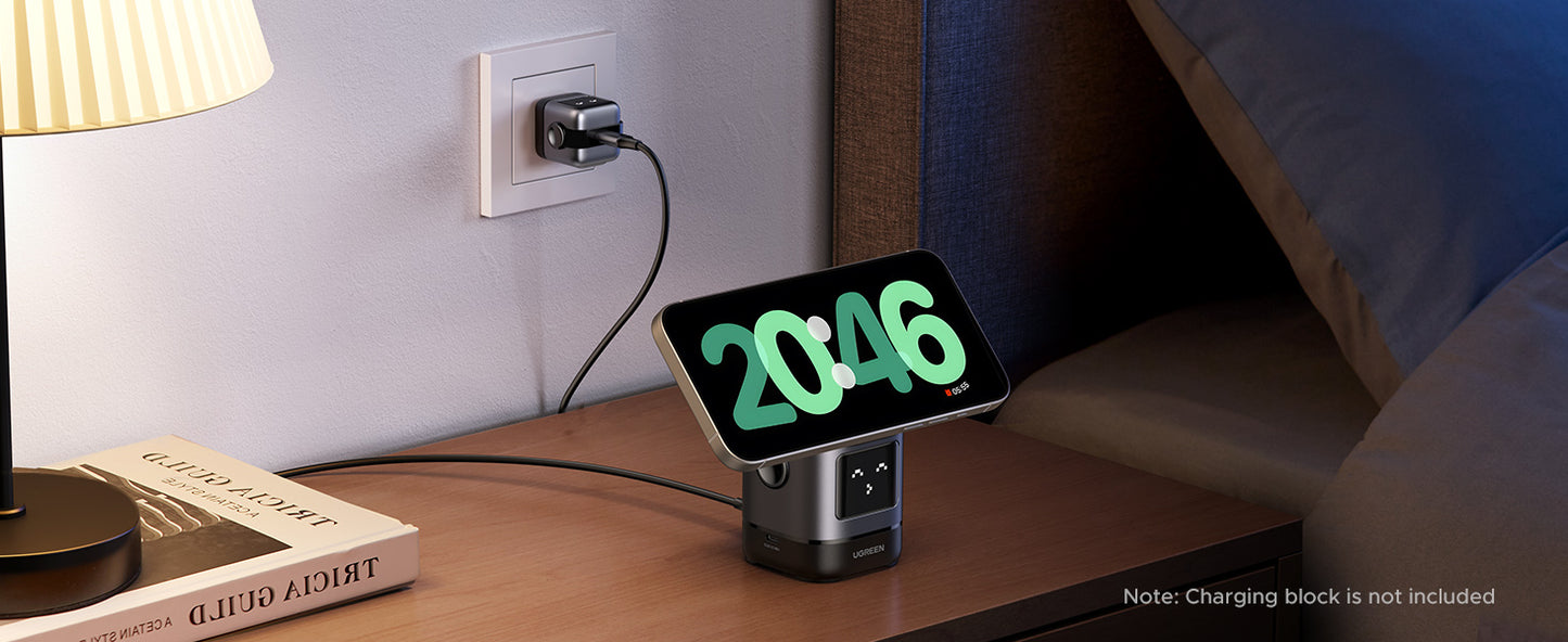 Ugreen mini portable wireless Stand, 3 in 1 Fast Charge Charging Station Compatible with Mag safe Charger Stand for iPhone + AirPods