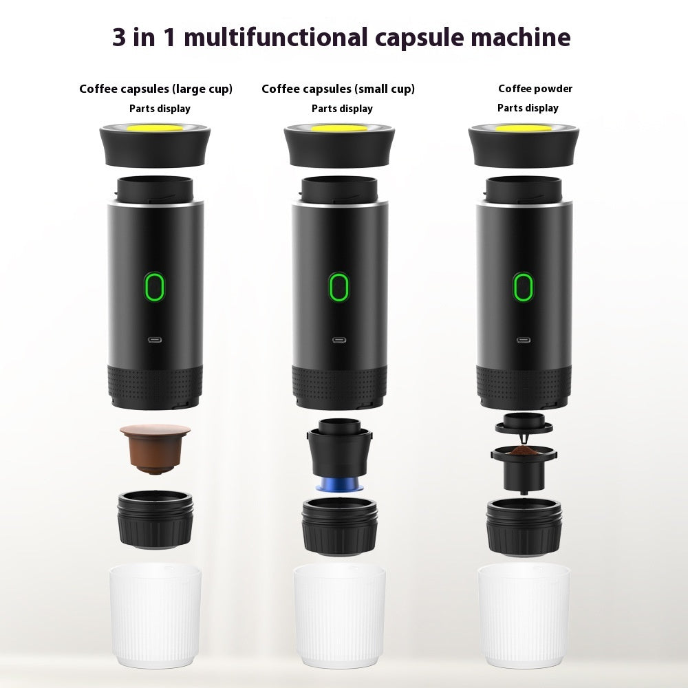 Electric Grinder Coffee Travel Handy 3 In 1 Espresso Portable Coffee Espresso Maker Machine Cafe Portable Capsule Coffee Machine Kitchen Gadgets