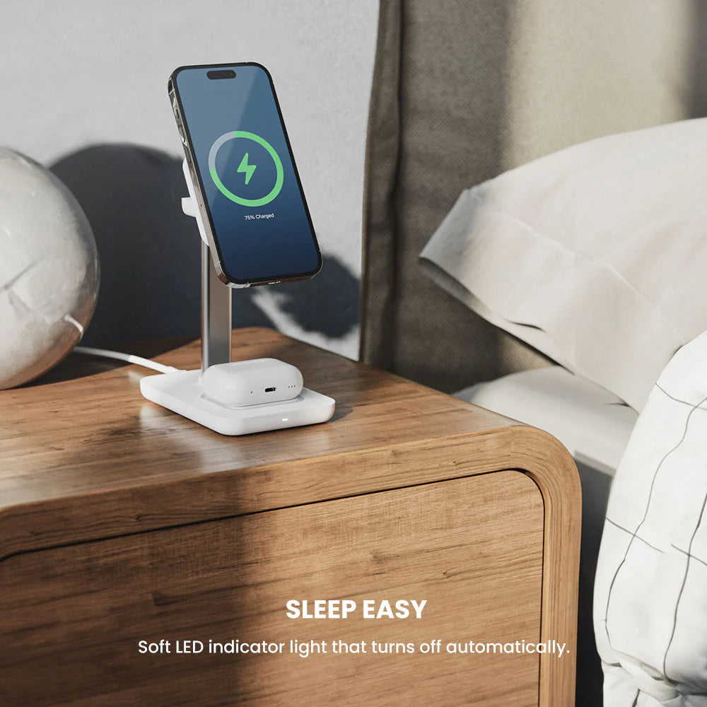 Journey MagSafe Compatible 3-in-1 Wireless Charging Stand with Wall Charger