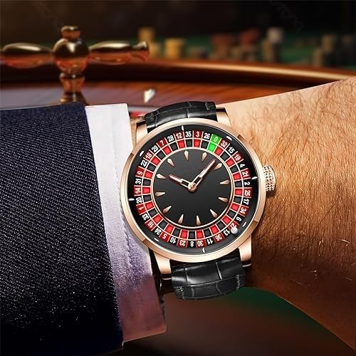 LIE-GE Fashion Men's Watches Luxury Turntable Dial Business Quartz Watch Casual Leather Waterproof Outdoor Sports Man Watch