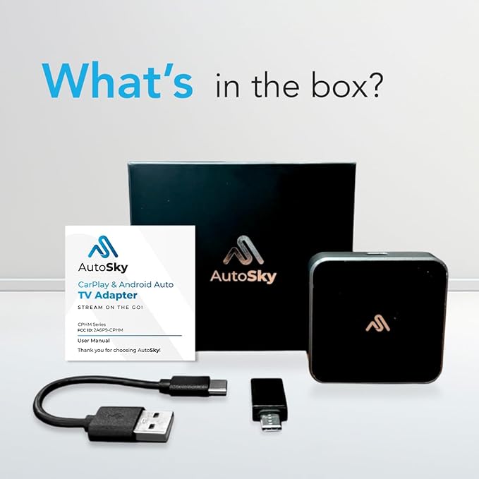 Auto_Sky CarPlay TV Adapter – Convert Any Wired CarPlay to Wireless CarPlay - Plug in a TV Stick to Stream Netflix, YouTube, and More