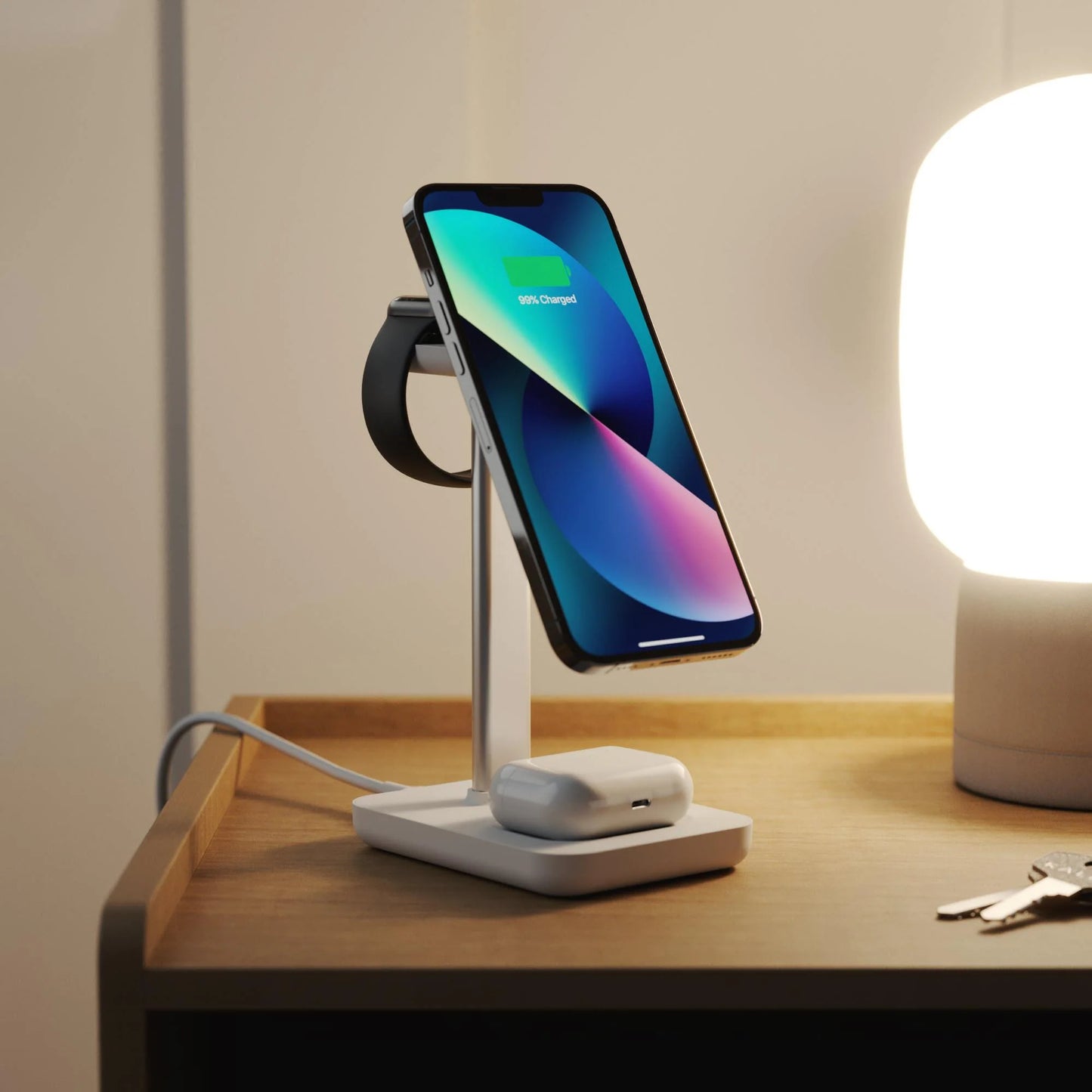 Journey MagSafe Compatible 3-in-1 Wireless Charging Stand with Wall Charger