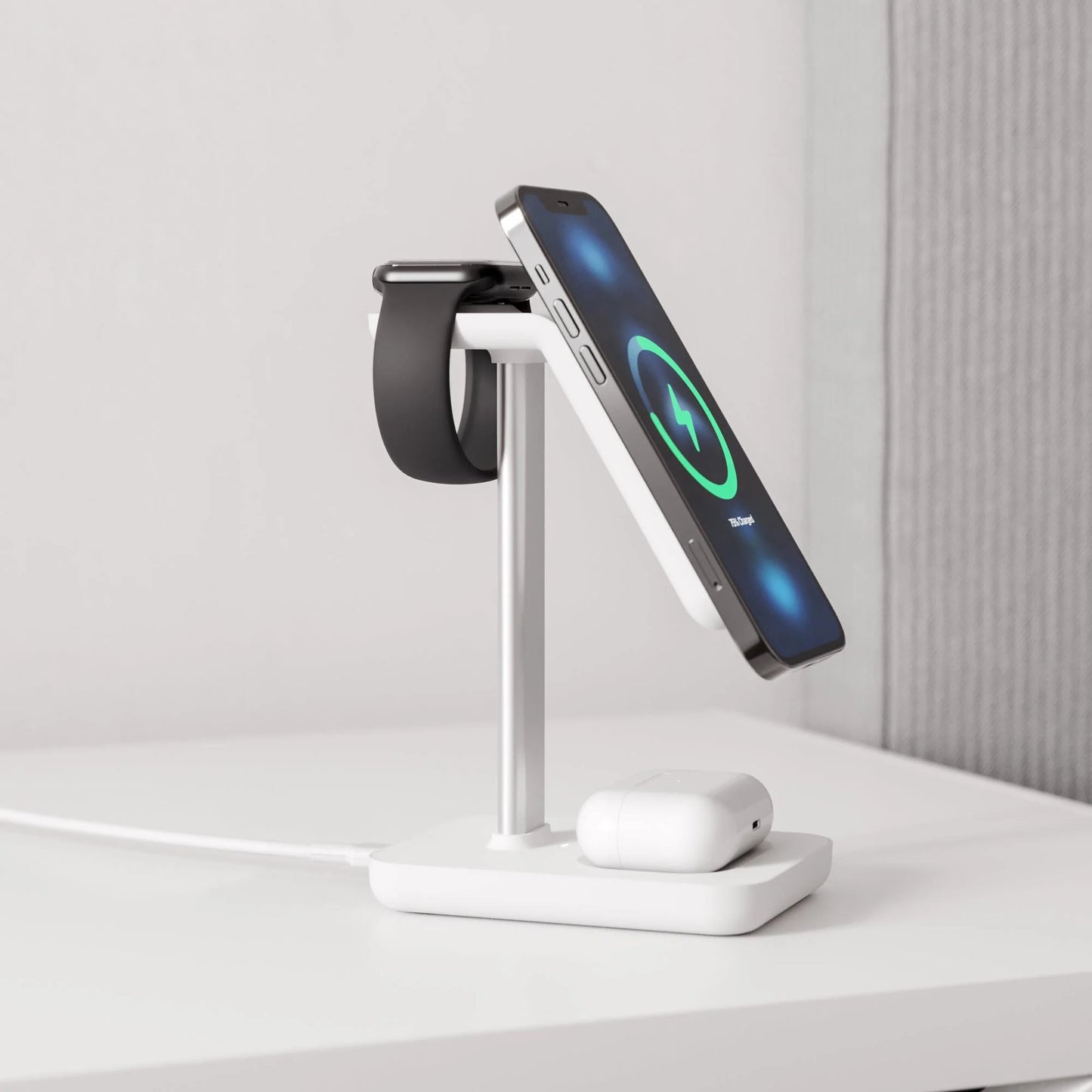 Journey MagSafe Compatible 3-in-1 Wireless Charging Stand with Wall Charger