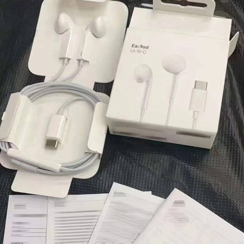 USB- Type C Headphone for iPhone Wired Earbuds with Mic and Noise Cancelling