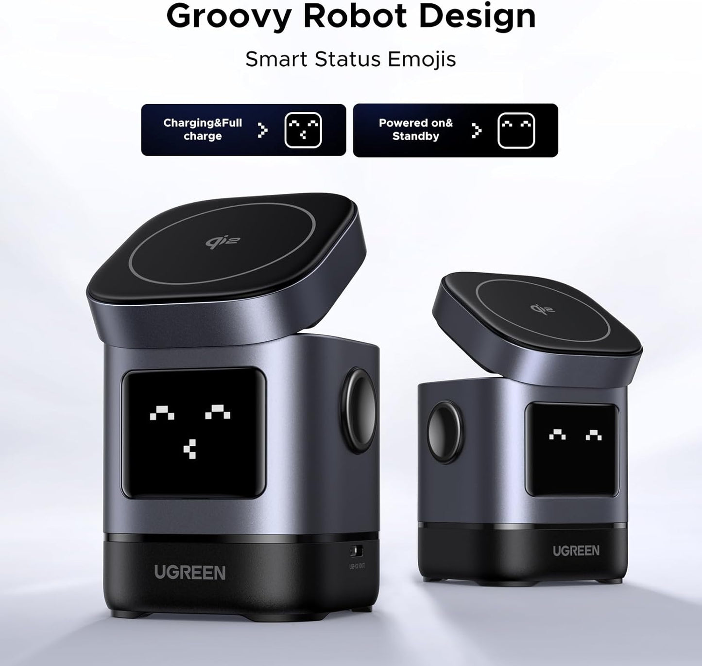 Ugreen mini portable wireless Stand, 3 in 1 Fast Charge Charging Station Compatible with Mag safe Charger Stand for iPhone + AirPods