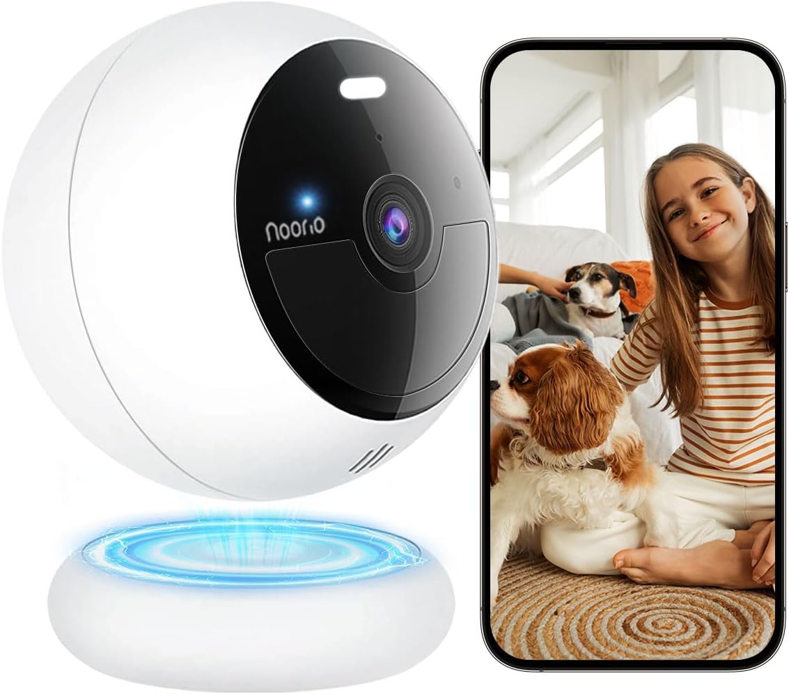 Noorio Security Cameras Wireless Outdoor/Indoor Magnetic, Cameras for Home Security Battery Powered, 1080P AI Motion Detection 2.4G WiFi Security Camera Outdoor, 8GB Free Local Storage MagCam, B200-SE