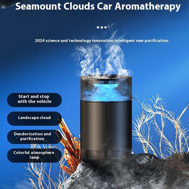 Smart Car Aroma Diffuser Cloud Mist With Sound RGB Light Auto Air Freshener Rechargeable Removing Odors Car Accessories