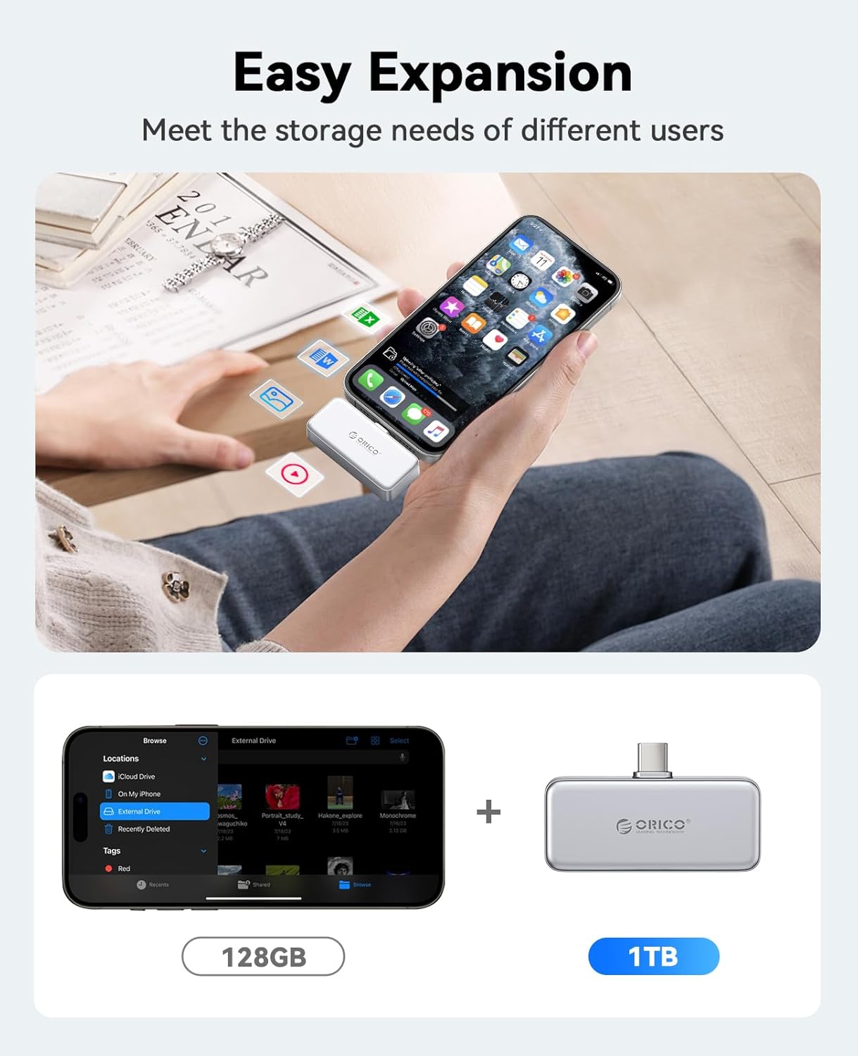 ORI-CO FlashPod 1TB MINI Magnetic Portable SSD up to 2000 MB/s ProRes ,  iPhone 15 16 Series, Tablets, Laptop