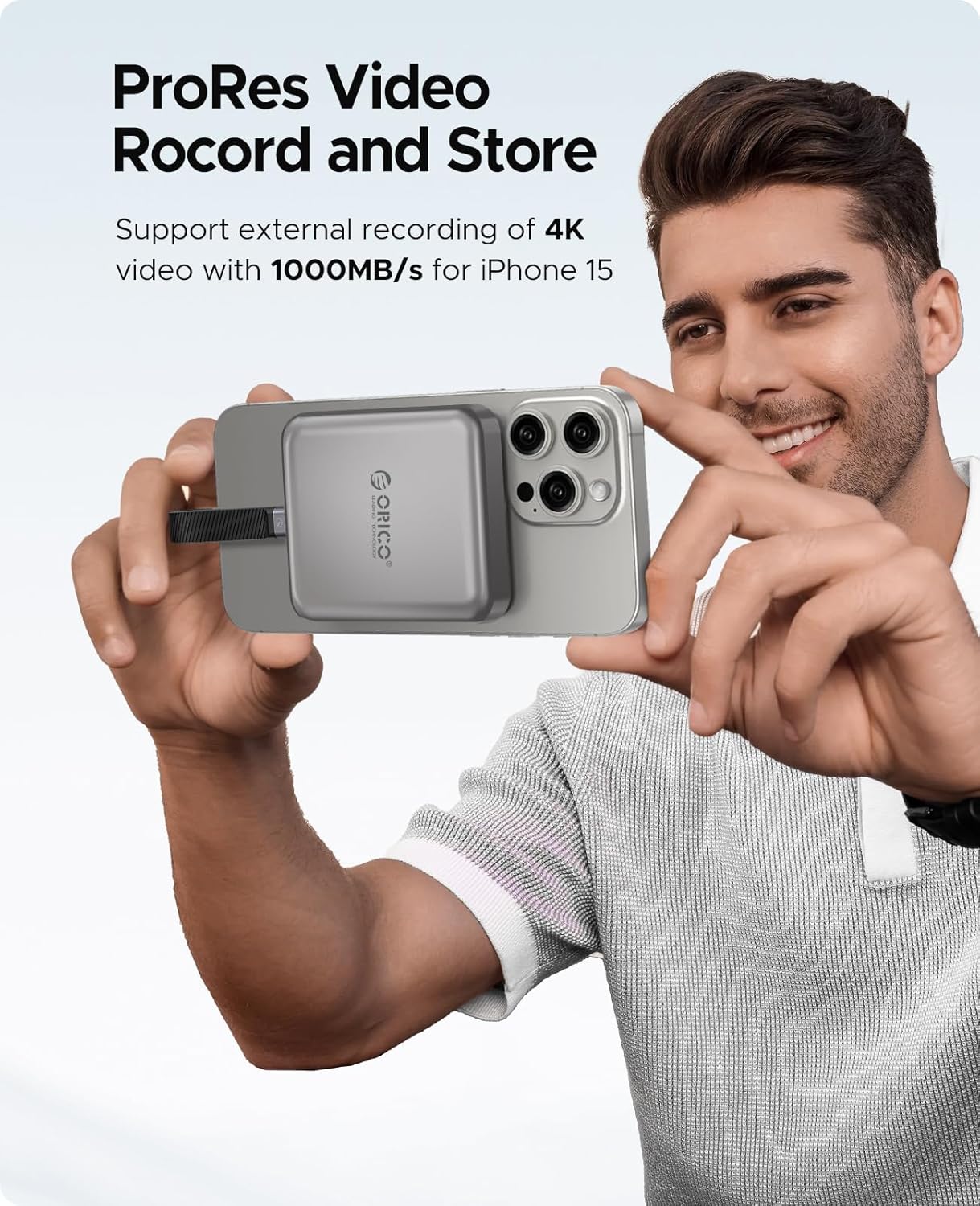 K20Mini ORI-CAO Magnetic External SSD for iPhone 15/16 Pro/Max – 2000MB/s, 4K ProRes HDR Recording & Storage