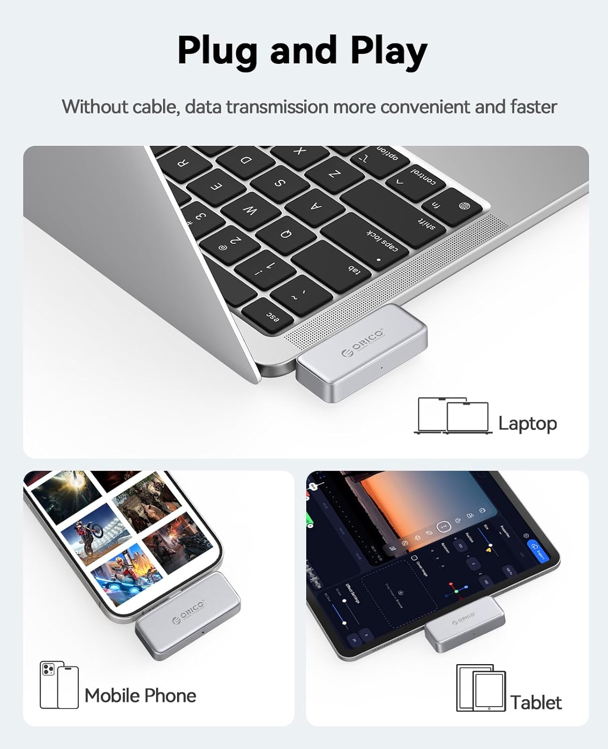ORI-CO FlashPod 1TB MINI Magnetic Portable SSD up to 2000 MB/s ProRes ,  iPhone 15 16 Series, Tablets, Laptop