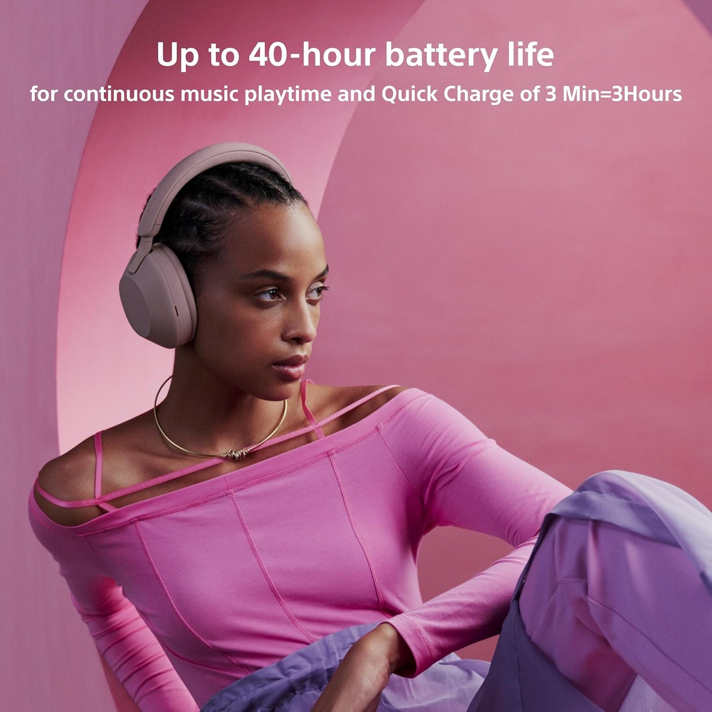 SO'NY  Best Active Noise Cancelling Wireless Bluetooth Over Ear Headphones with Mic for Clear