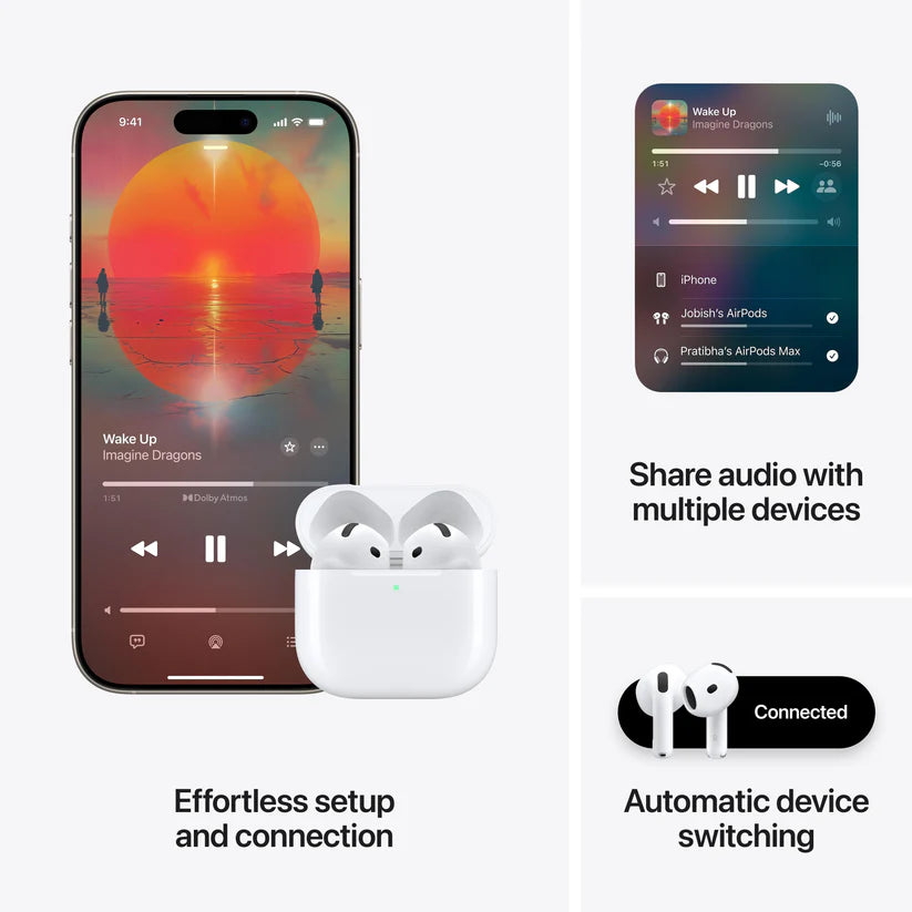 AirPods 4 Bluetooth  with Active Noise Cancellation (White)