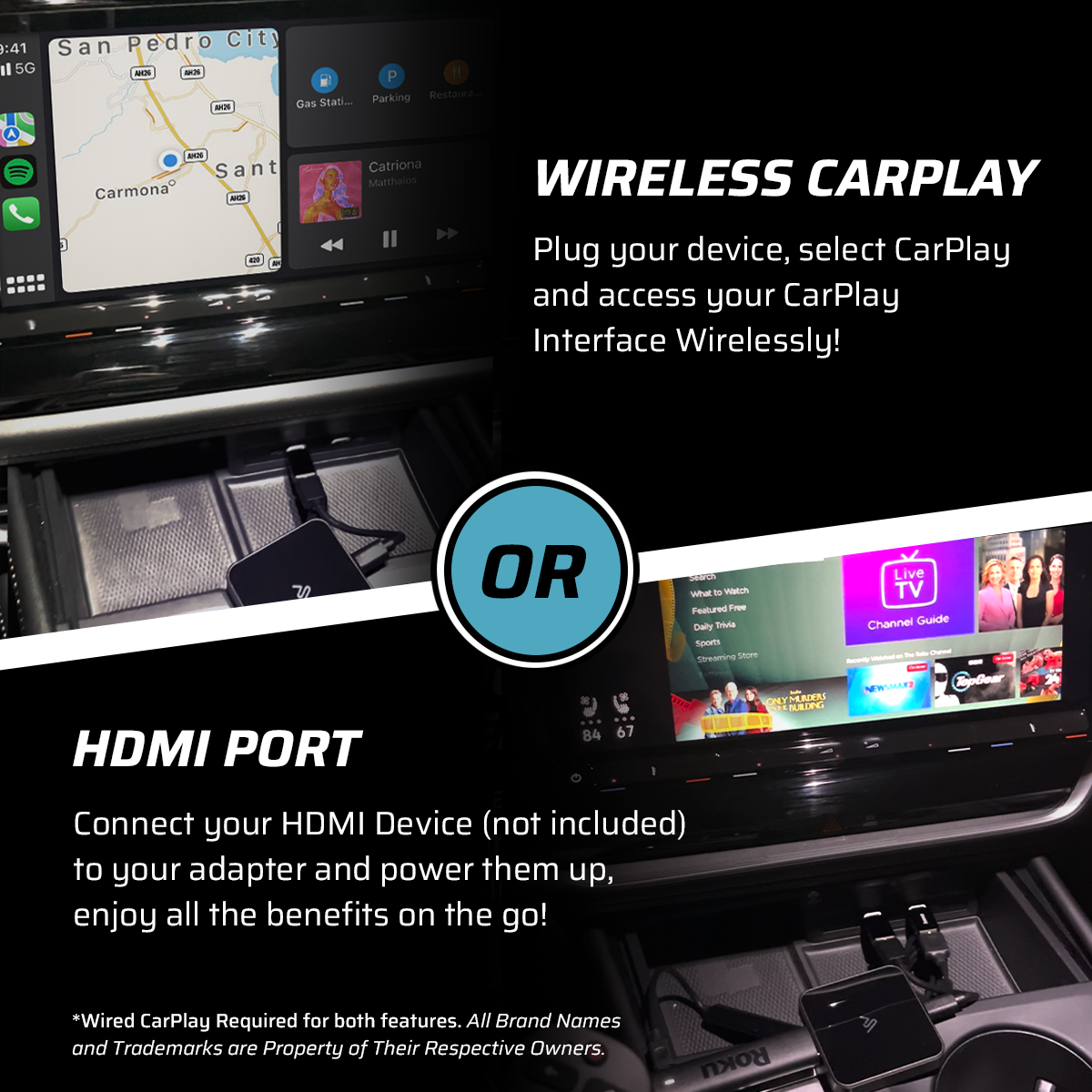 Auto_Sky CarPlay TV Adapter – Convert Any Wired CarPlay to Wireless CarPlay - Plug in a TV Stick to Stream Netflix, YouTube, and More
