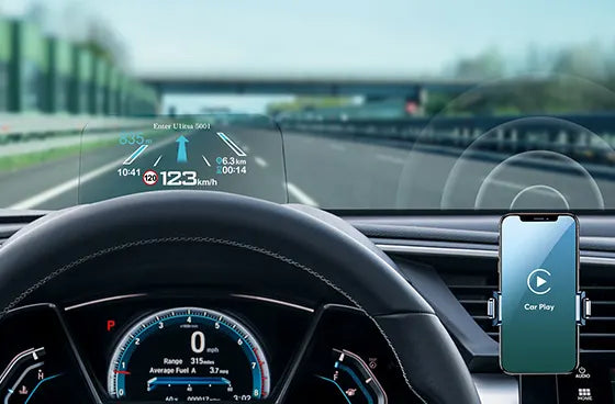 Head-up display Wireless CarPlay/AndroidAuto compatible (small pedestal version)