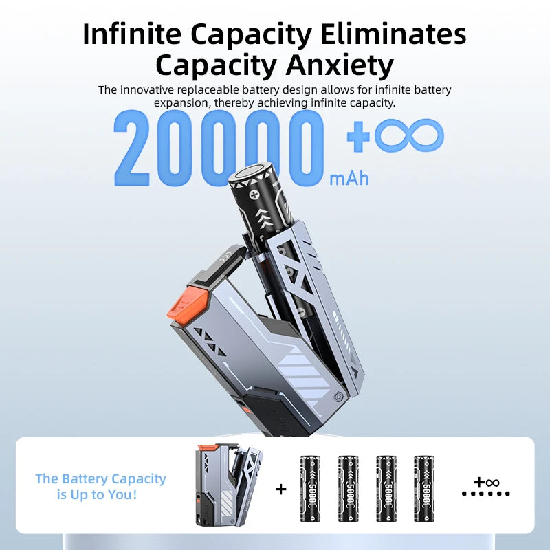 Detachable CCC Power Bank 22.5W Replaceable Battery Fast Charging External Battery Power Bank for iPhone