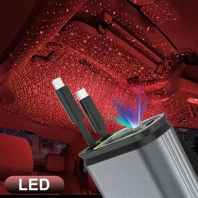 "Starlight Retractable Car Charger with Aromatherapy 5-in-1: Retractable Charger, Diffuser & Starlight Car Companion"
