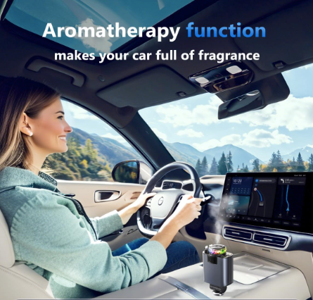 "Starlight Retractable Car Charger with Aromatherapy 5-in-1: Retractable Charger, Diffuser & Starlight Car Companion"