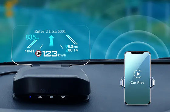 Head-up display Wireless CarPlay/AndroidAuto compatible (small pedestal version)