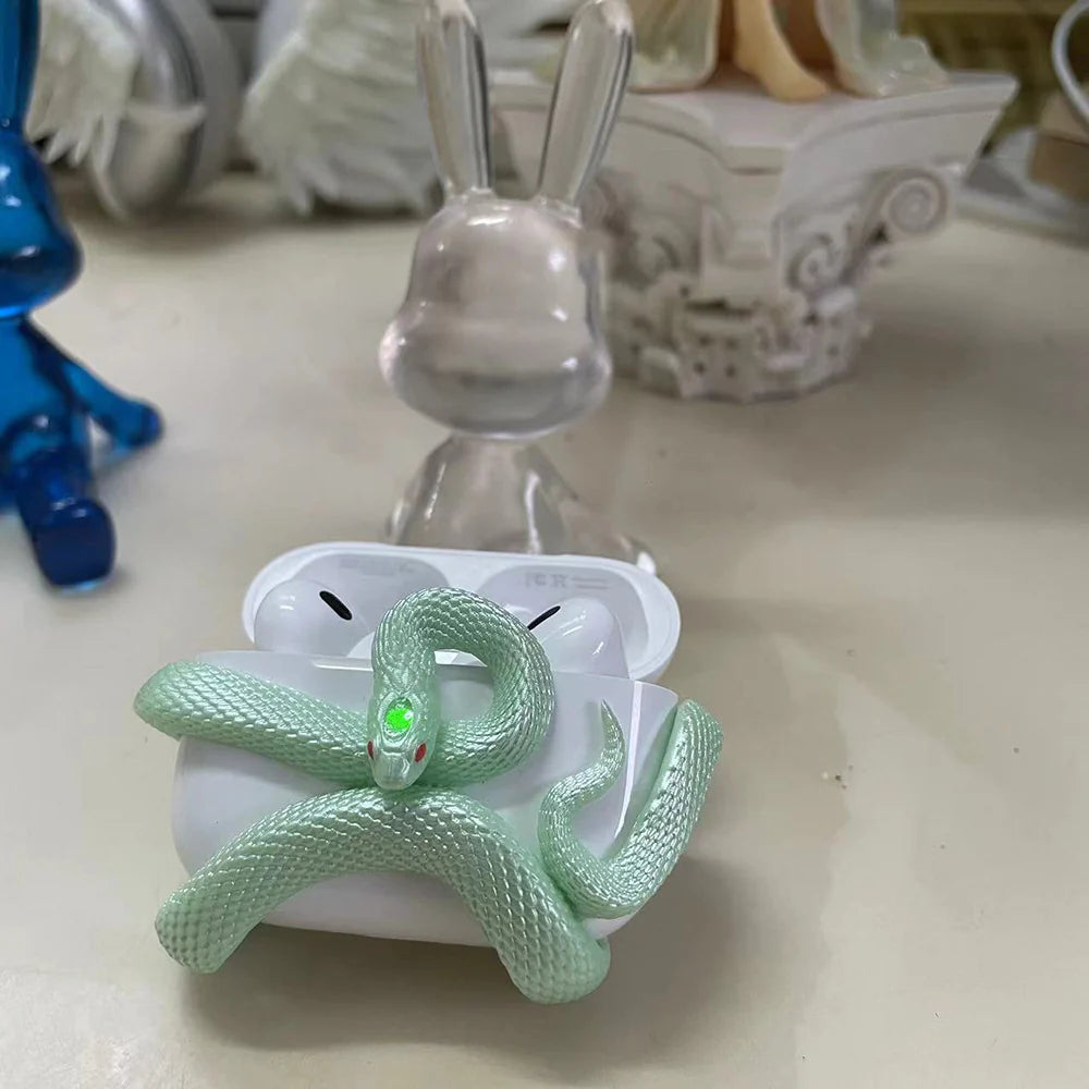 Creative Unique Snake Wireless Earbuds Case Headset Protective Silicone Case