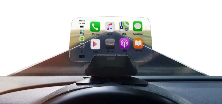 Head-up display Wireless CarPlay/AndroidAuto compatible (small pedestal version)