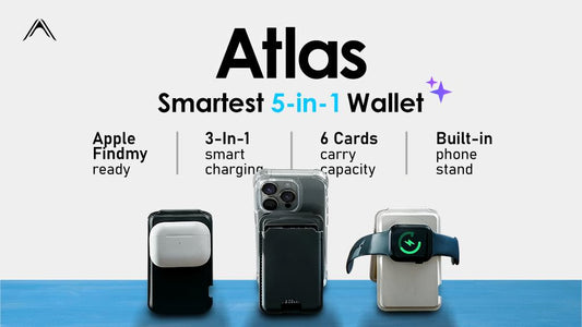 5 in 1 Smartest Mag-Safe Atlas Wallet and Stand iphone / Android