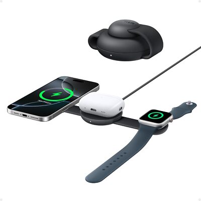 Anker MagSafe Compatible MagGo UFO 3-in-1 Charger, Wireless Charging Station