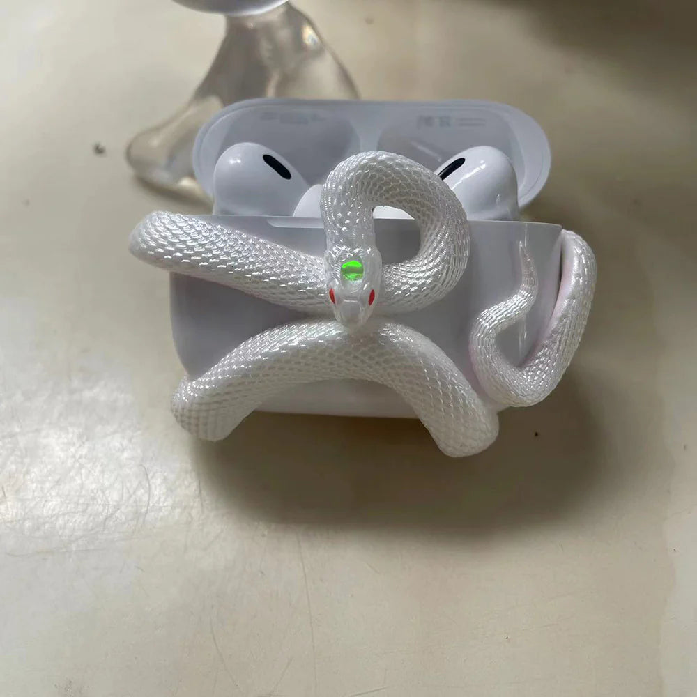 Creative Unique Snake Wireless Earbuds Case Headset Protective Silicone Case